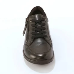 Baskets En Sneakers|Schoenen<Blancheporte Leren sneakers met rits en veters zwart