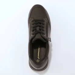 Baskets En Sneakers|Schoenen<Blancheporte Leren sneakers met rits en veters zwart