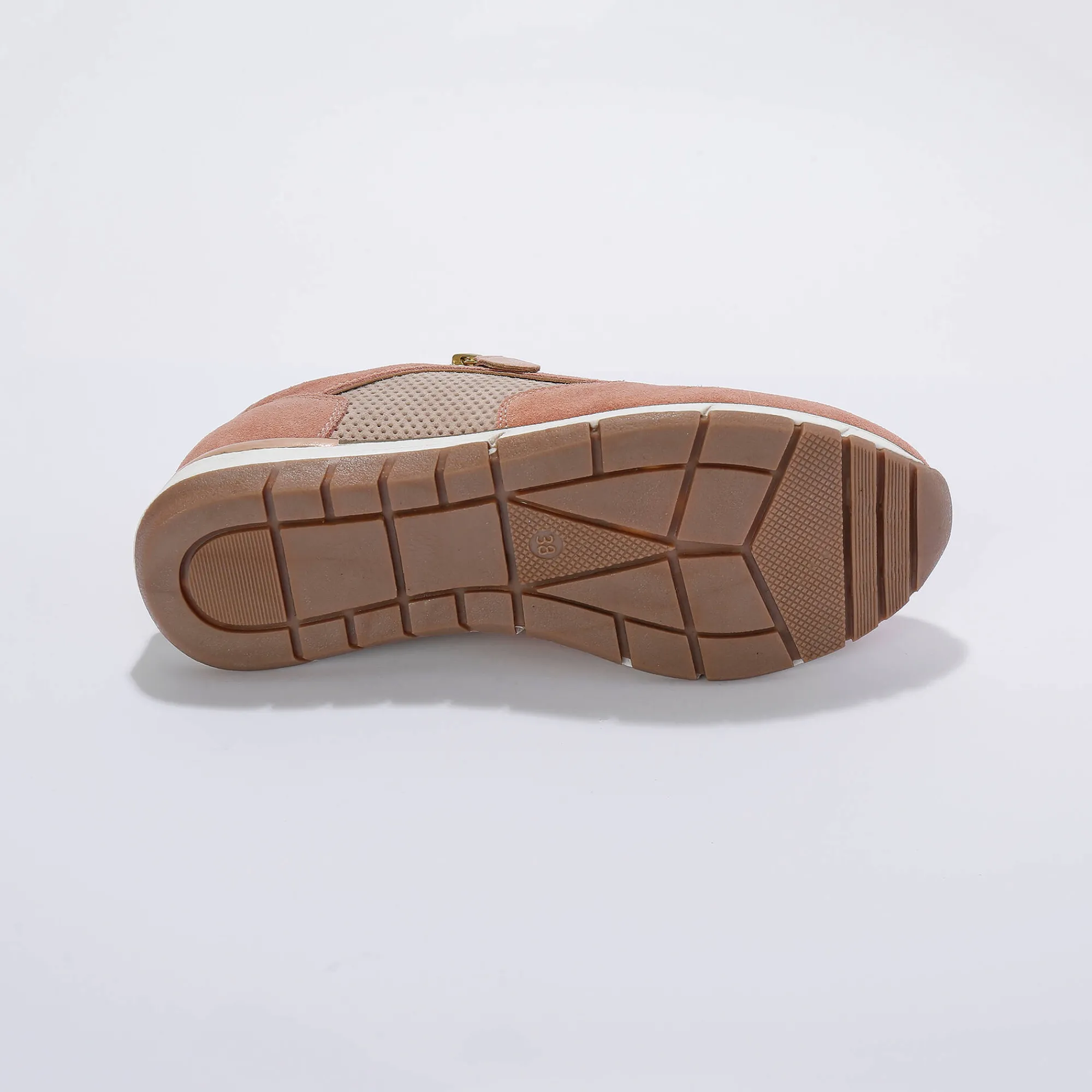 Baskets En Sneakers|Schoenen<Blancheporte Leren sneakers met rits en veters blush