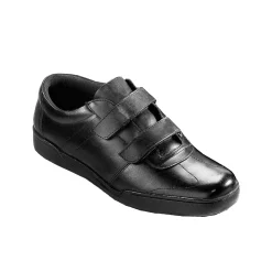Schoenen|Schoenen Heren<Blancheporte Leren sneakers met scratchsluiting zwart