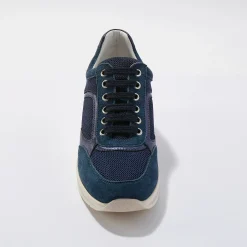 Baskets En Sneakers|Schoenen<Blancheporte Leren sneakers met sleehak, LWG-gecertificeerd blauw