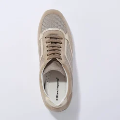 Baskets En Sneakers|Schoenen<Blancheporte Leren sneakers met sleehak, LWG-gecertificeerd beige