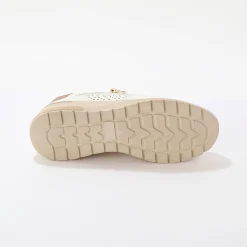 Baskets En Sneakers|Schoenen<Blancheporte Leren sneakers met sleehak en rits wit
