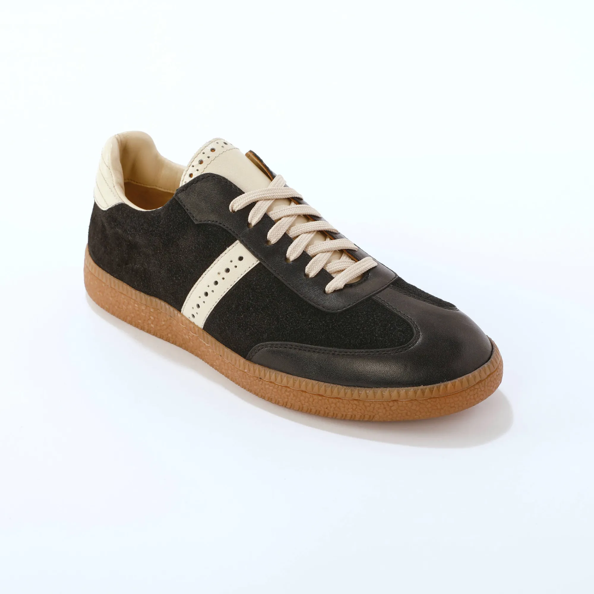 Baskets En Sneakers|Schoenen<Blancheporte Leren sneakers met veters zwart