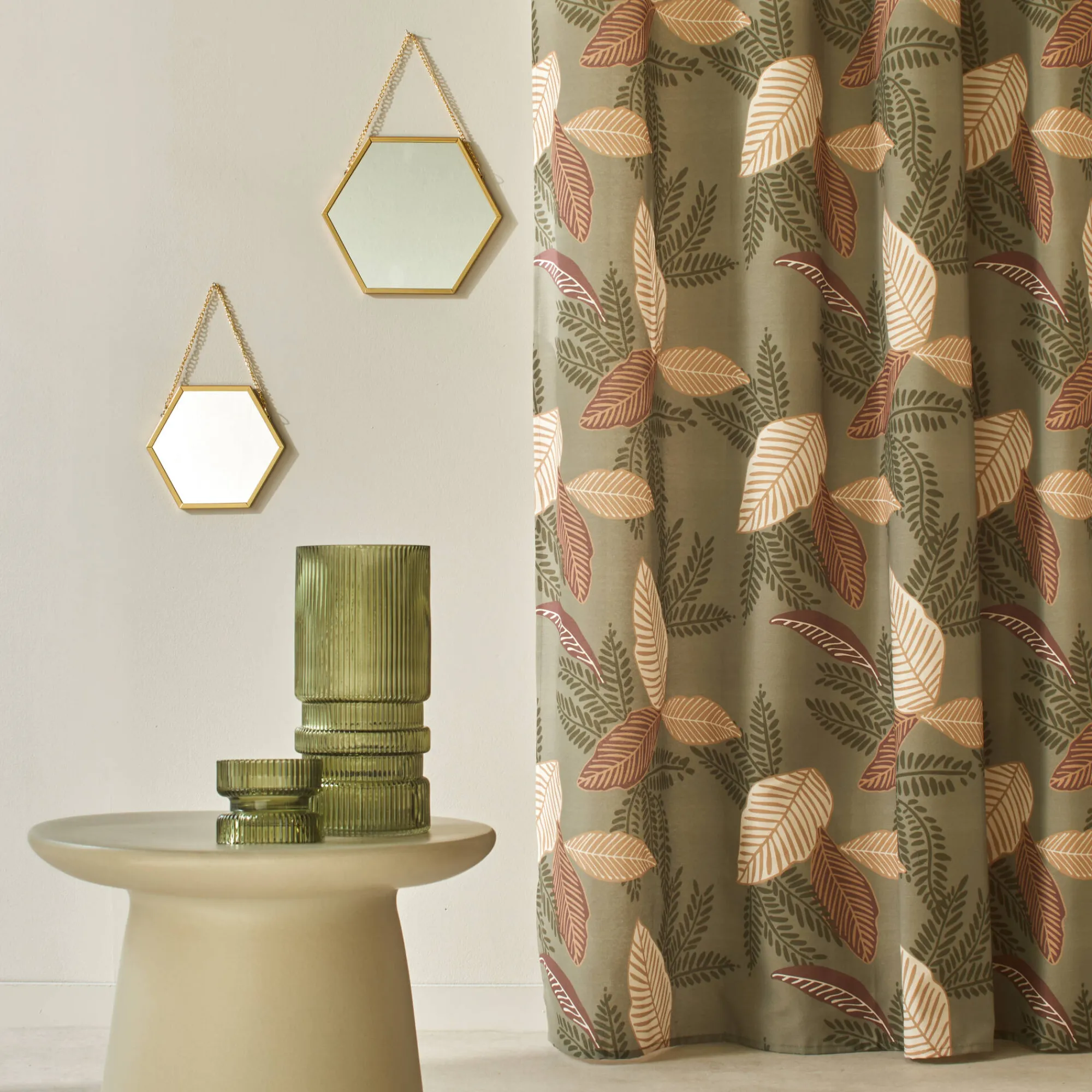 Gordijn, Glasgordijn & Store<Blancheporte Lichtdempend gordijn met bladerenprint groen