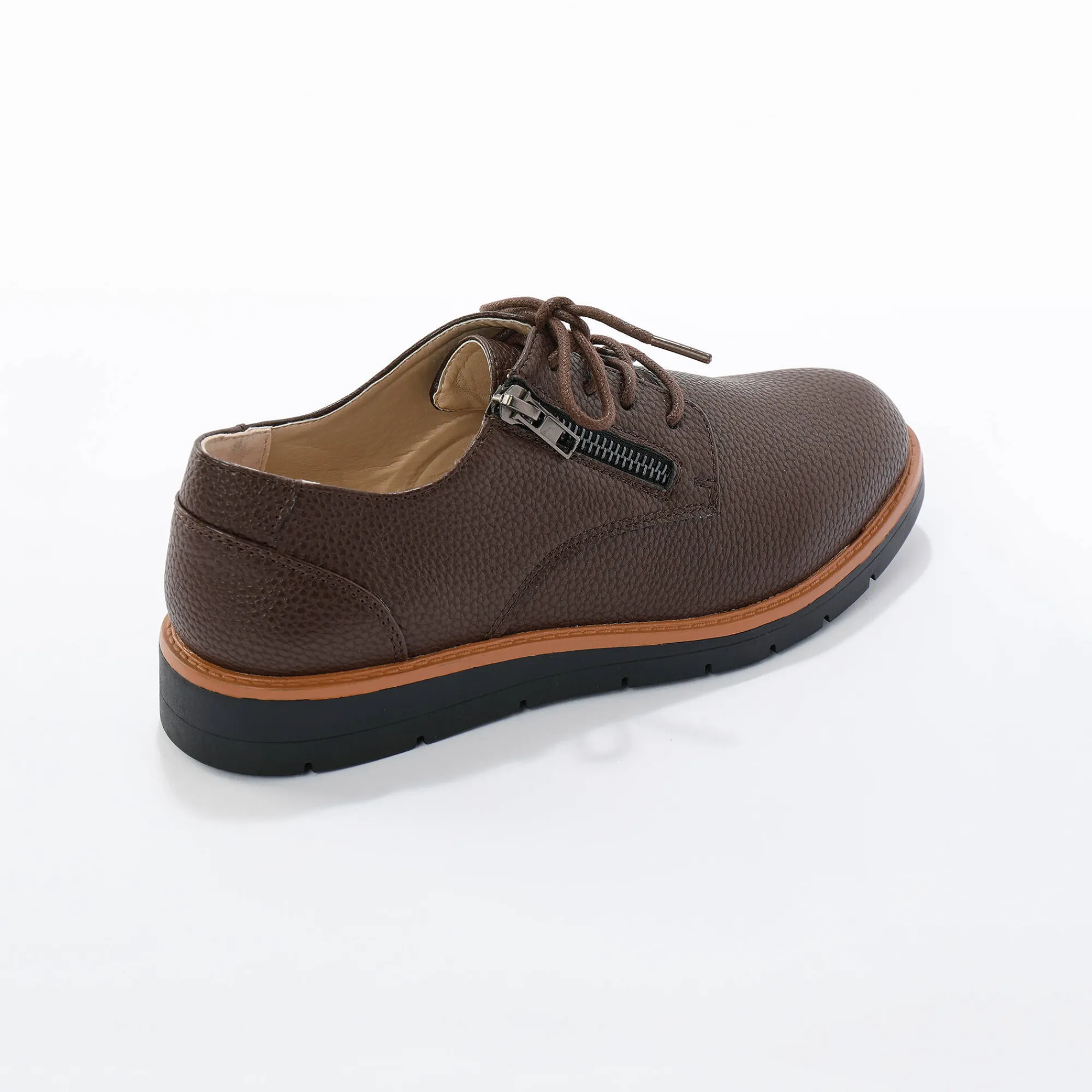 Derby's En Mocassins|Schoenen<Blancheporte Lichte derby's met veters en geribbelde sleehak chocolade