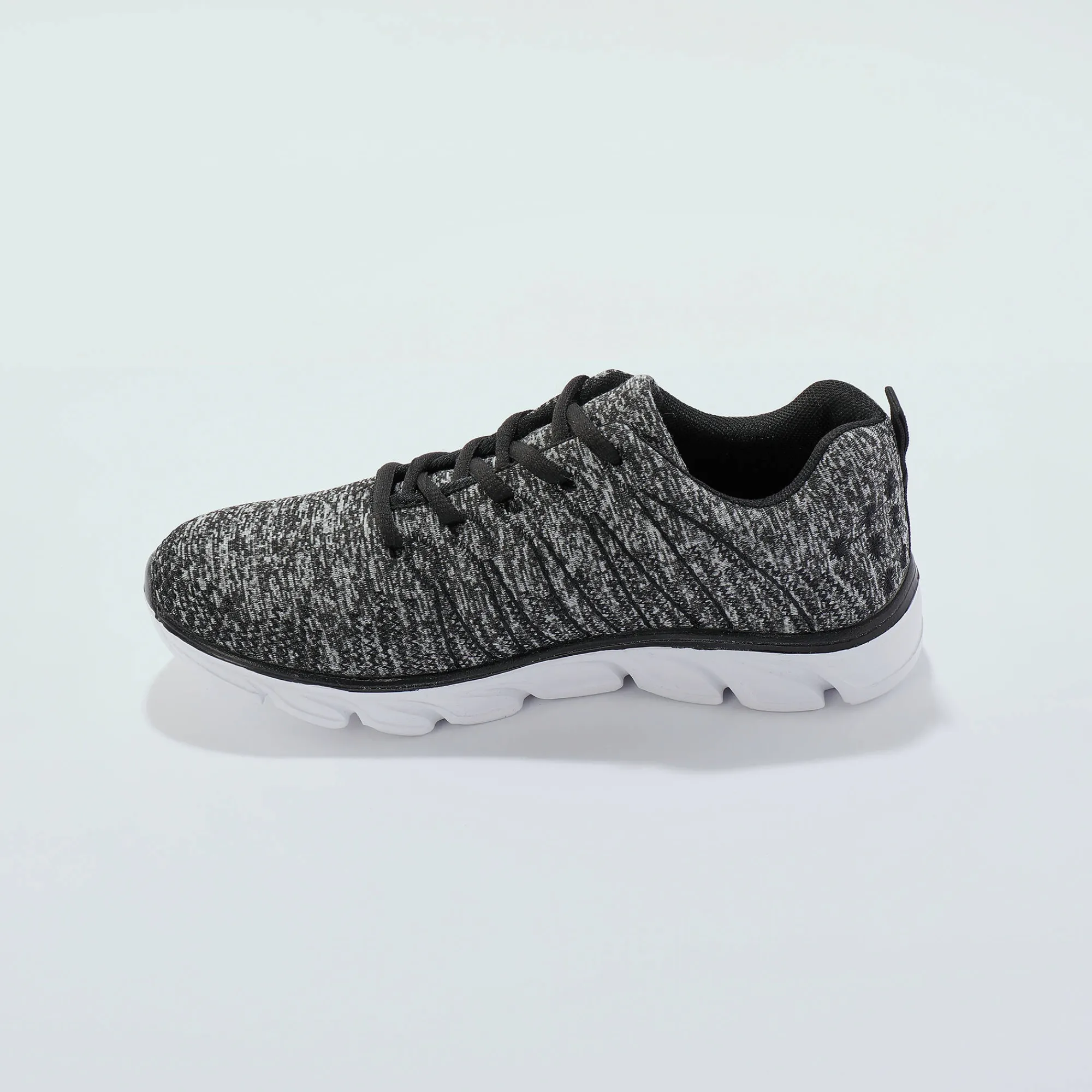 Baskets En Sneakers|Schoenen<Blancheporte Lichte, doorgestikte baskets met veters grijs / zwart