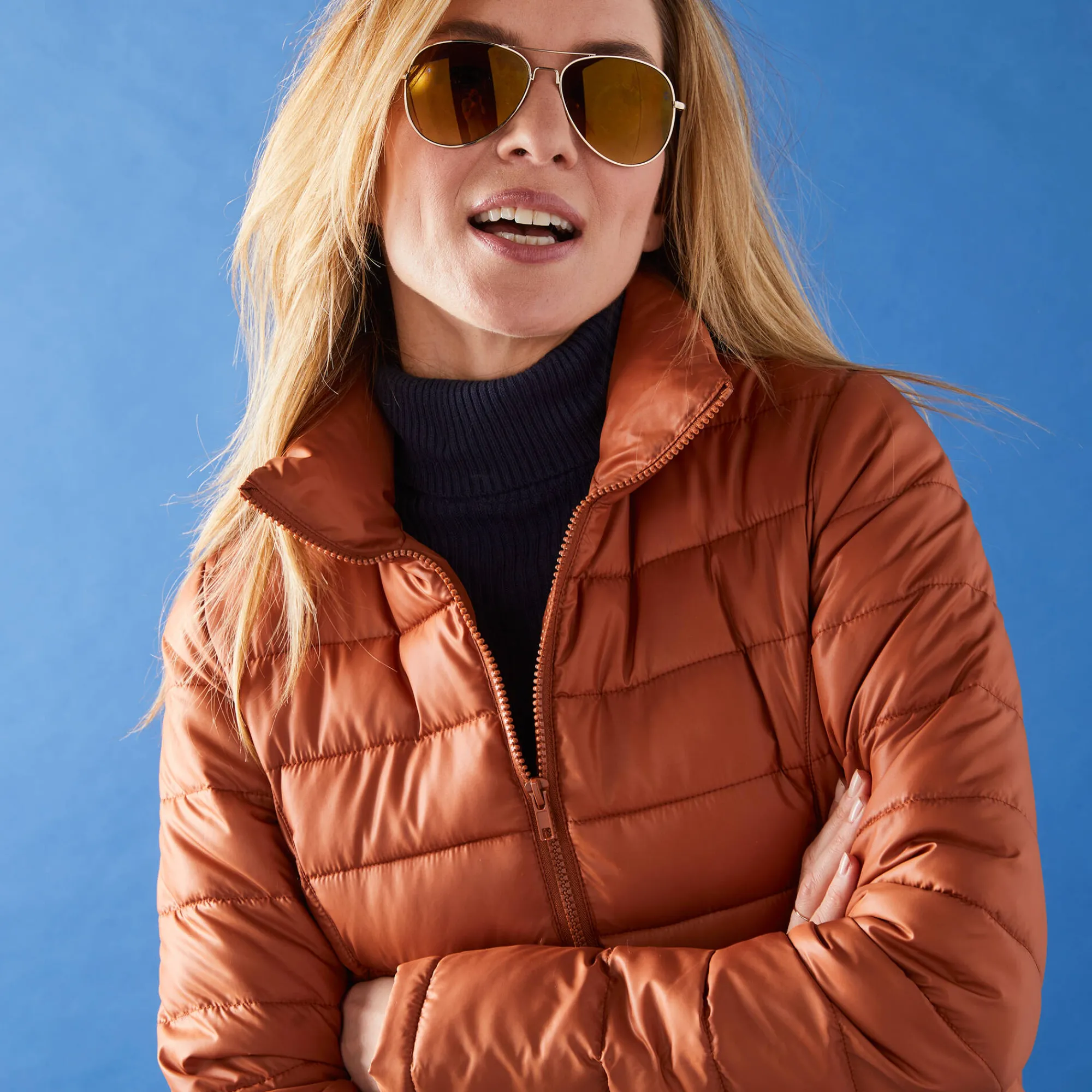 Parka En Donsjas<Colors&Co Lichte gewatteerde jas, kort model karamel