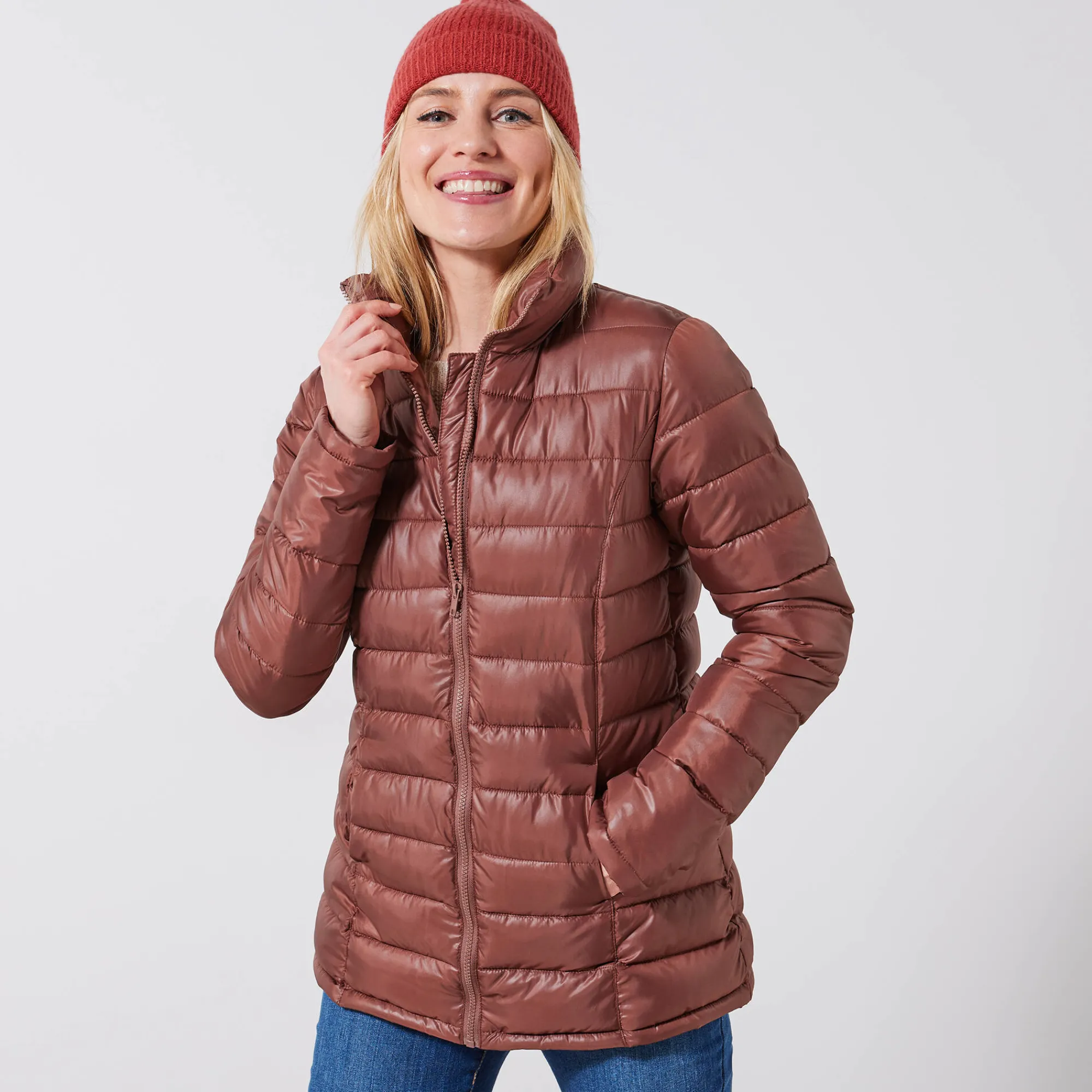 Parka En Donsjas<Colors&Co Lichte gewatteerde jas, kort model chocolade