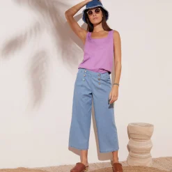 Jeans<Blancheporte Lichte jeans met knooppand bleached