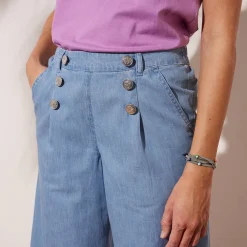 Jeans<Blancheporte Lichte jeans met knooppand bleached