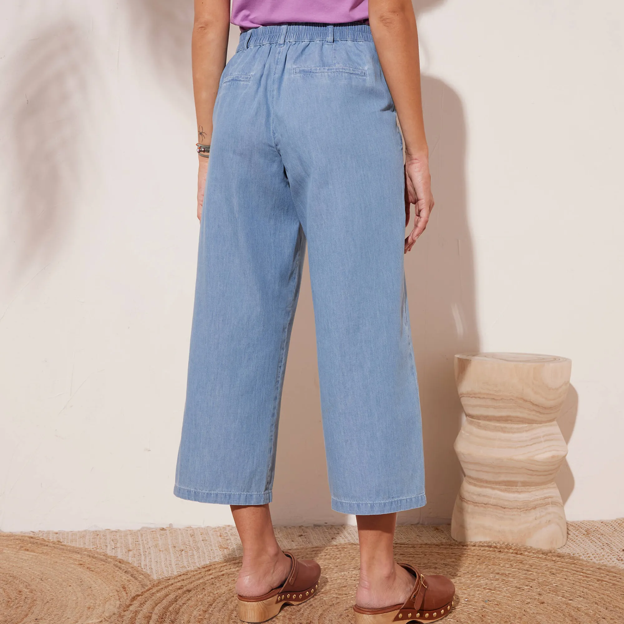 Jeans<Blancheporte Lichte jeans met knooppand bleached
