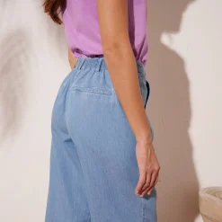 Jeans<Blancheporte Lichte jeans met knooppand bleached