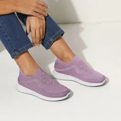 Baskets En Sneakers|Schoenen<Blancheporte Lichte sneakers in meshtextiel, makkelijk aan te trekken grijsmauve