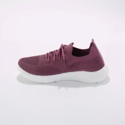 Baskets En Sneakers|Schoenen<Blancheporte Lichte sneakers in meshtextiel, met veters pruim