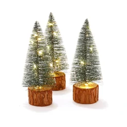 Feesttafel|Lichtgevende Decoratie<Blancheporte Lichtgevende kerstboom met leds - set van 3 groen