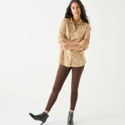 Bloes En Tuniek<Blancheporte Likethemd met minimalistische print chocolade / koraal