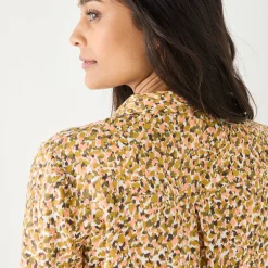 Bloes En Tuniek<Blancheporte Likethemd met minimalistische print chocolade / koraal