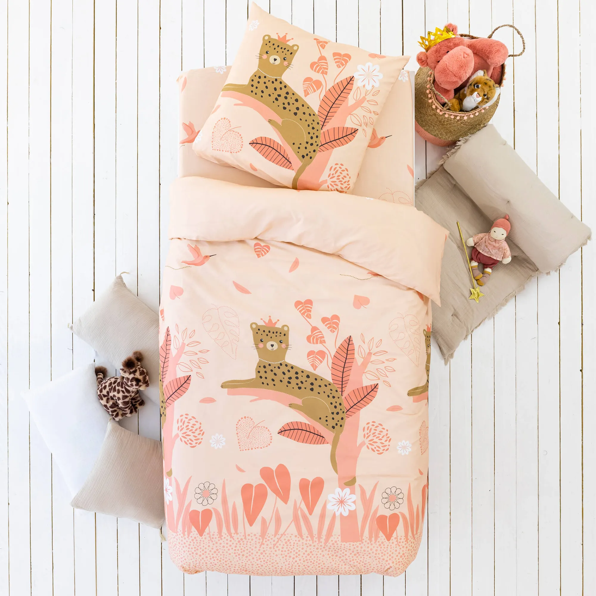 Bedlinnenset Kids|Bedlinnenset Kids<Colombine des petits Linge de lit enfant Reina imprimé 1 personne - coton roze