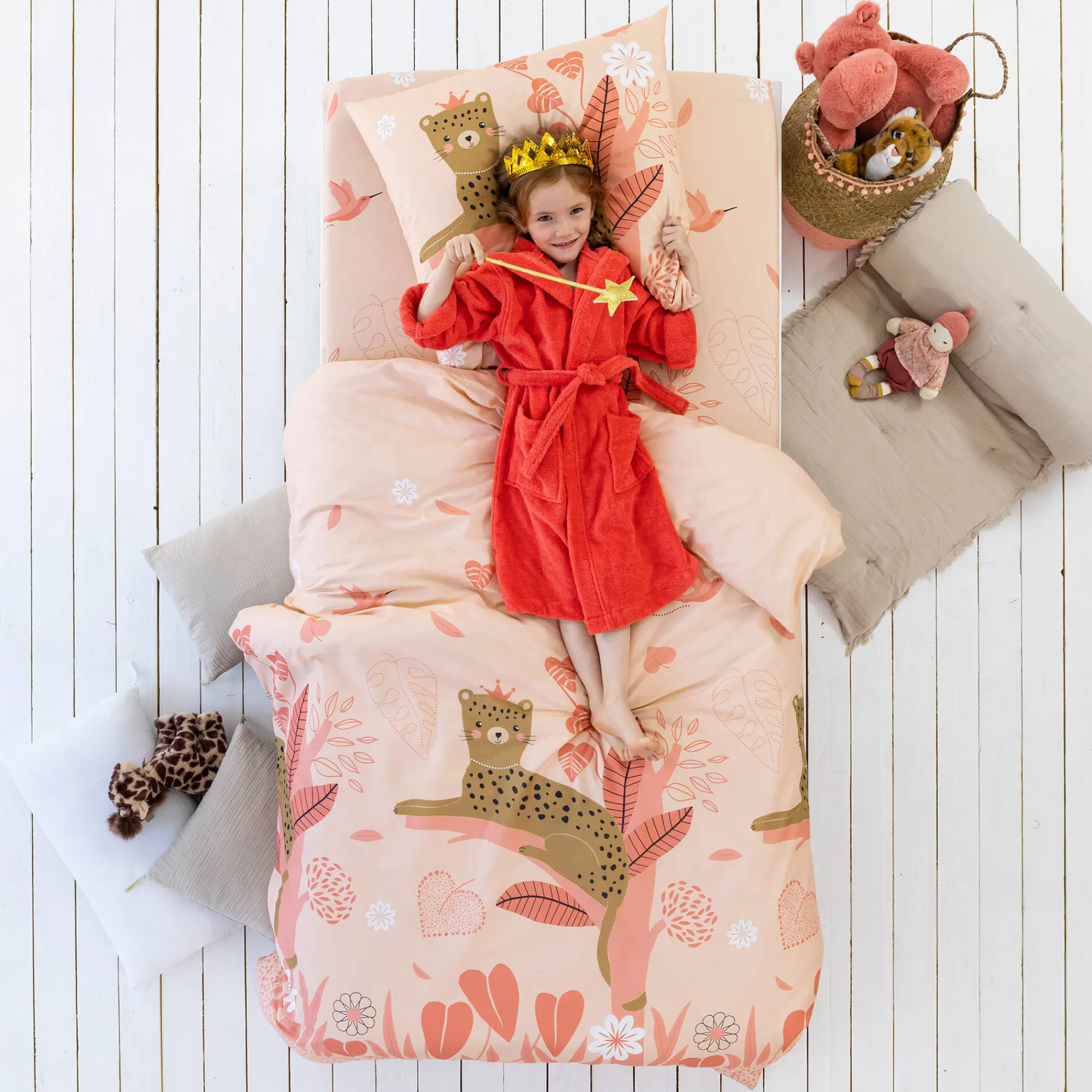 Bedlinnenset Kids|Bedlinnenset Kids<Colombine des petits Linge de lit enfant Reina imprimé 1 personne - coton roze