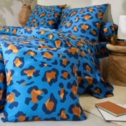 Fantasie Bedlinnen|Kussensloop<Blancheporte Linge de lit Pedro en polycoton imprimé peau de bête blauw