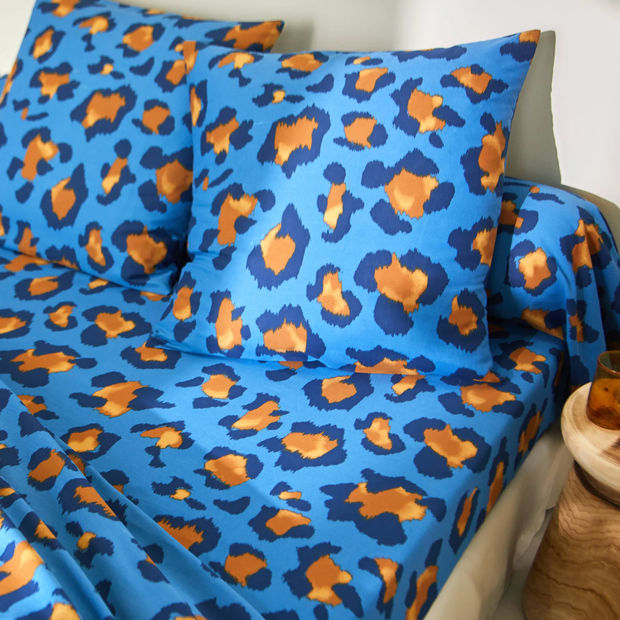 Fantasie Bedlinnen|Kussensloop<Blancheporte Linge de lit Pedro en polycoton imprimé peau de bête blauw