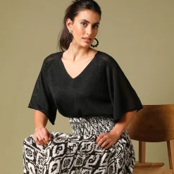 Trui En Vest<Blancheporte Loose trui in Lurex® tricot zwart