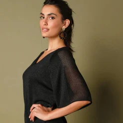 Trui En Vest<Blancheporte Loose trui in Lurex® tricot zwart