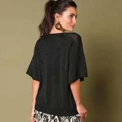 Trui En Vest<Blancheporte Loose trui in Lurex® tricot zwart