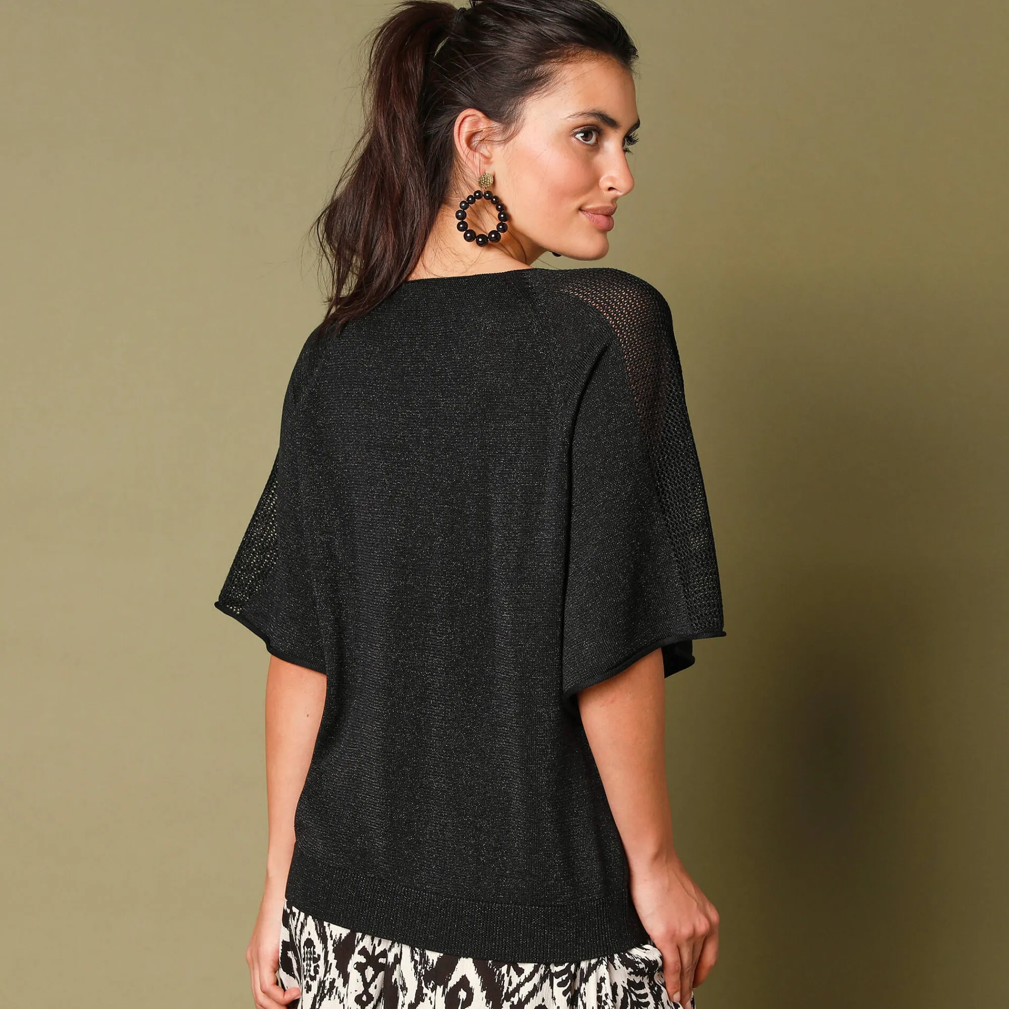Trui En Vest<Blancheporte Loose trui in Lurex® tricot zwart