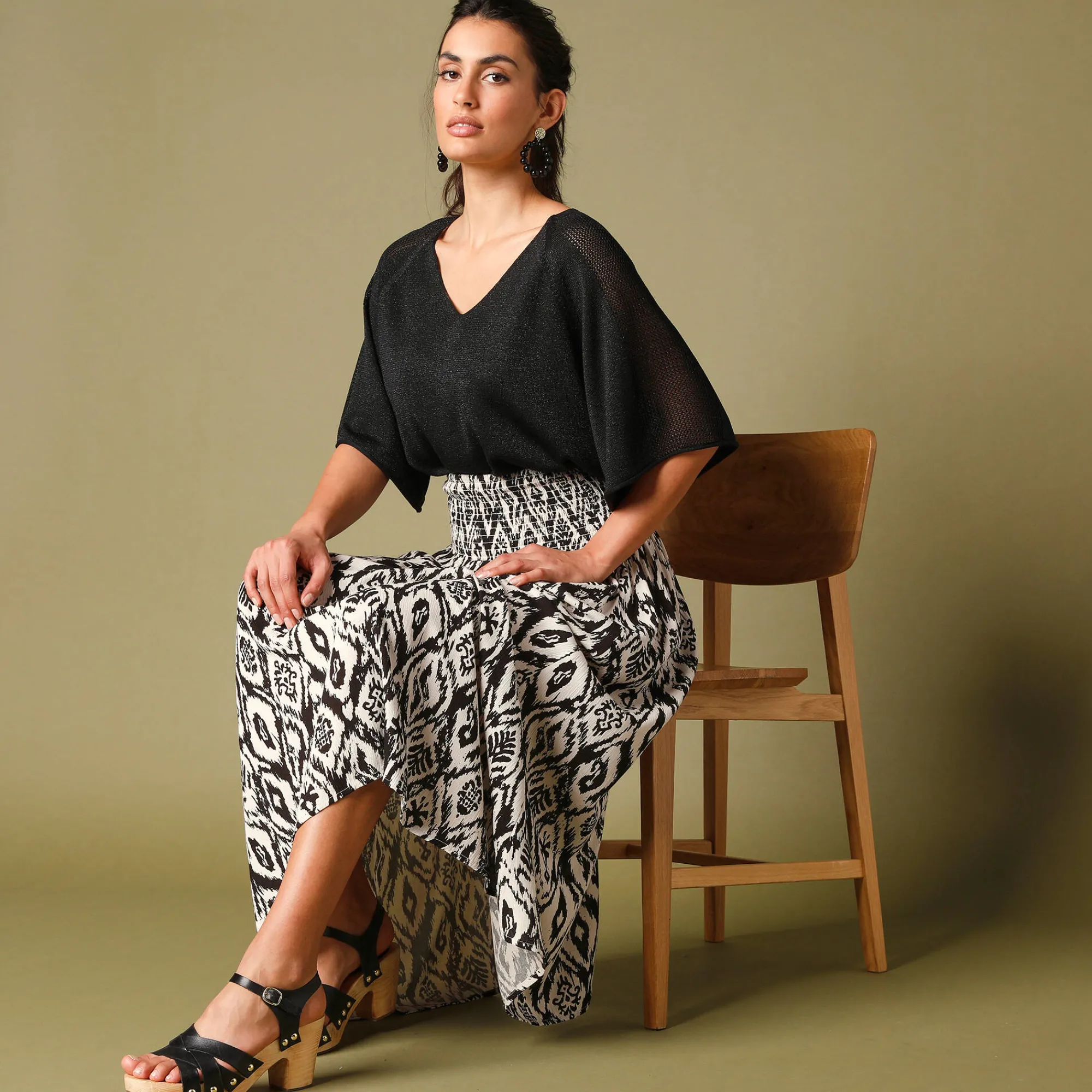 Trui En Vest<Blancheporte Loose trui in Lurex® tricot zwart