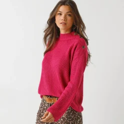 Trui En Vest<Blancheporte Loose trui, lange en ruime mouwen, patenttricot fuchsia