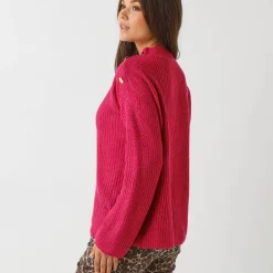 Trui En Vest<Blancheporte Loose trui, lange en ruime mouwen, patenttricot fuchsia