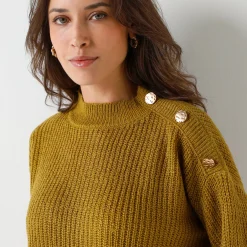 Trui En Vest<Blancheporte Loose trui, lange en ruime mouwen, patenttricot bronskleur