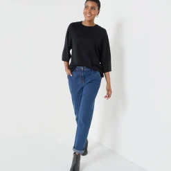 Trui En Vest<Blancheporte Loose trui met ellebooglange mouwen, zachte touch zwart