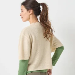 Trui En Vest<Blancheporte Loose trui met ellebooglange mouwen, mix van wol en mohair beige