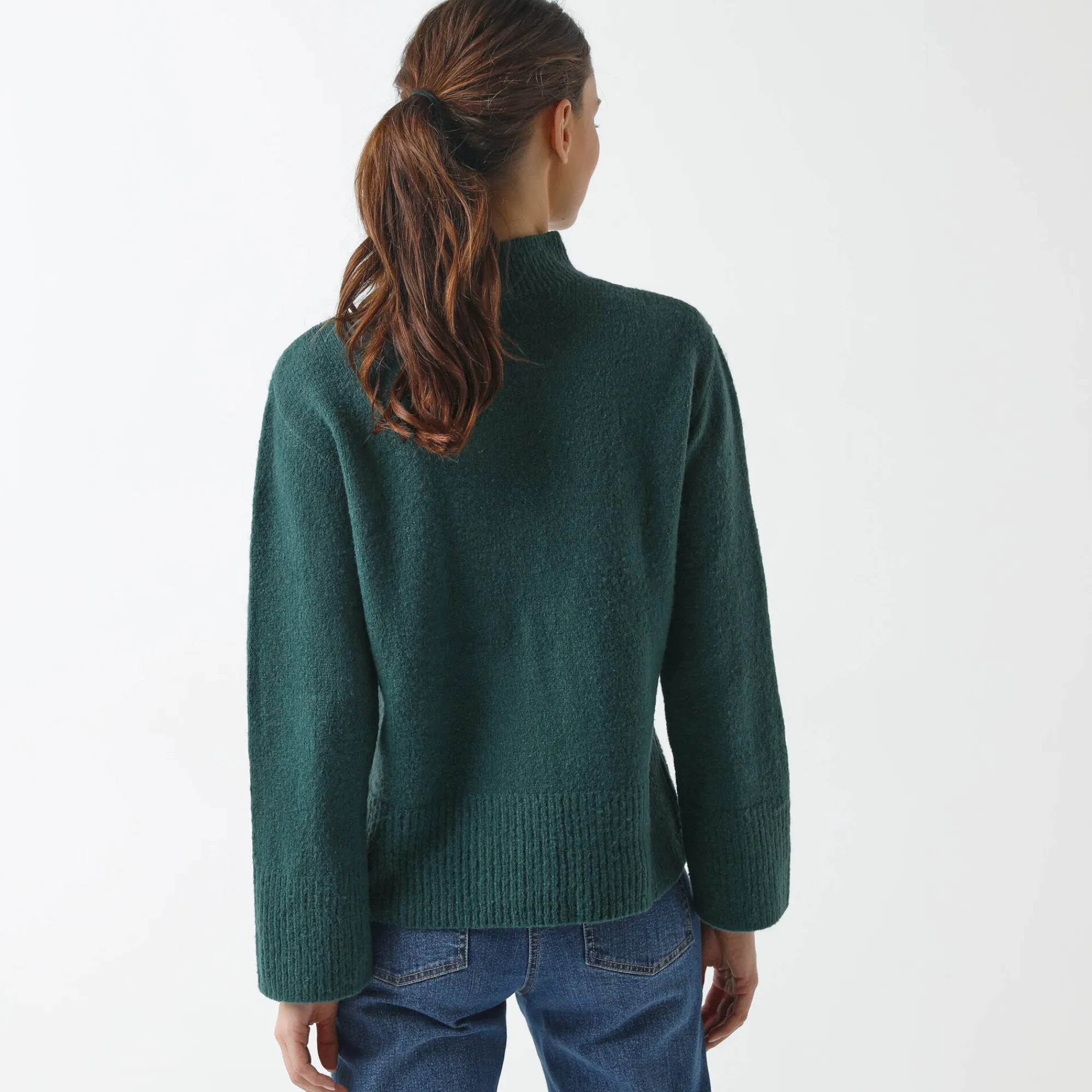 Trui En Vest<Blancheporte Loose trui met opstaande kraag, ruime mouwen dennengroen