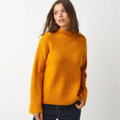 Trui En Vest<Blancheporte Loose trui met opstaande kraag, ruime mouwen geel