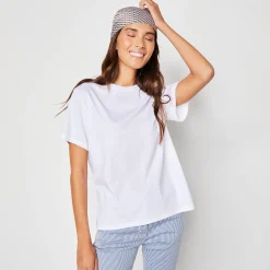 T-Shirt En Topje<Blancheporte Loose' T-shirt in katoen, effen wit