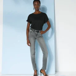 T-Shirt En Topje<Blancheporte Loose' T-shirt in katoen, effen zwart