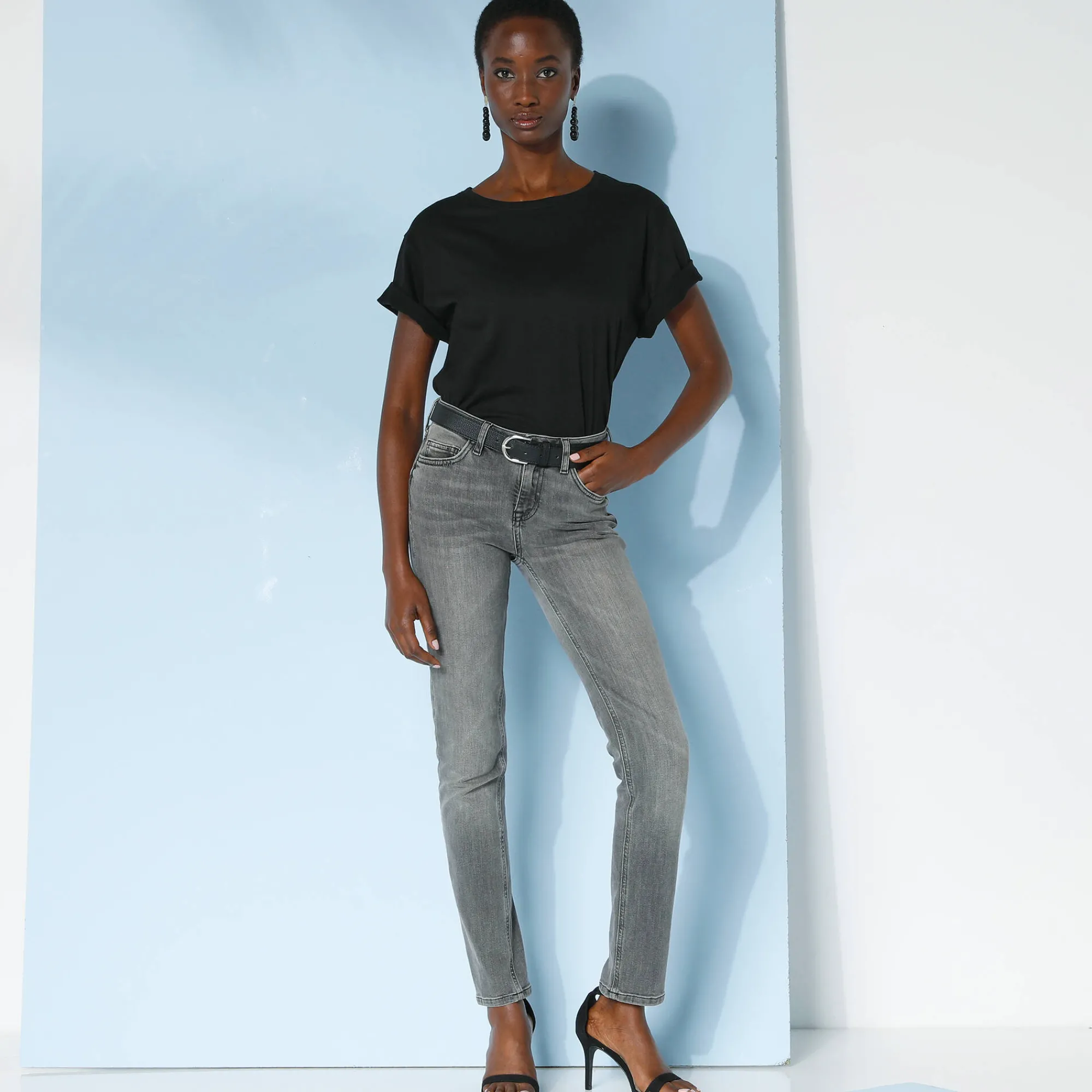 T-Shirt En Topje<Blancheporte Loose' T-shirt in katoen, effen zwart