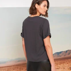 T-Shirt En Topje<Blancheporte Loose T-shirt met letterprint antraciet