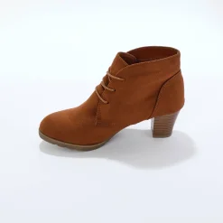 Feestelijke Schoenen|Bottines En Boots<Blancheporte Low-boots met hak in houtstijl chocolade
