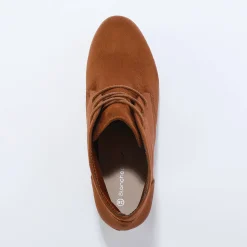 Feestelijke Schoenen|Bottines En Boots<Blancheporte Low-boots met hak in houtstijl chocolade