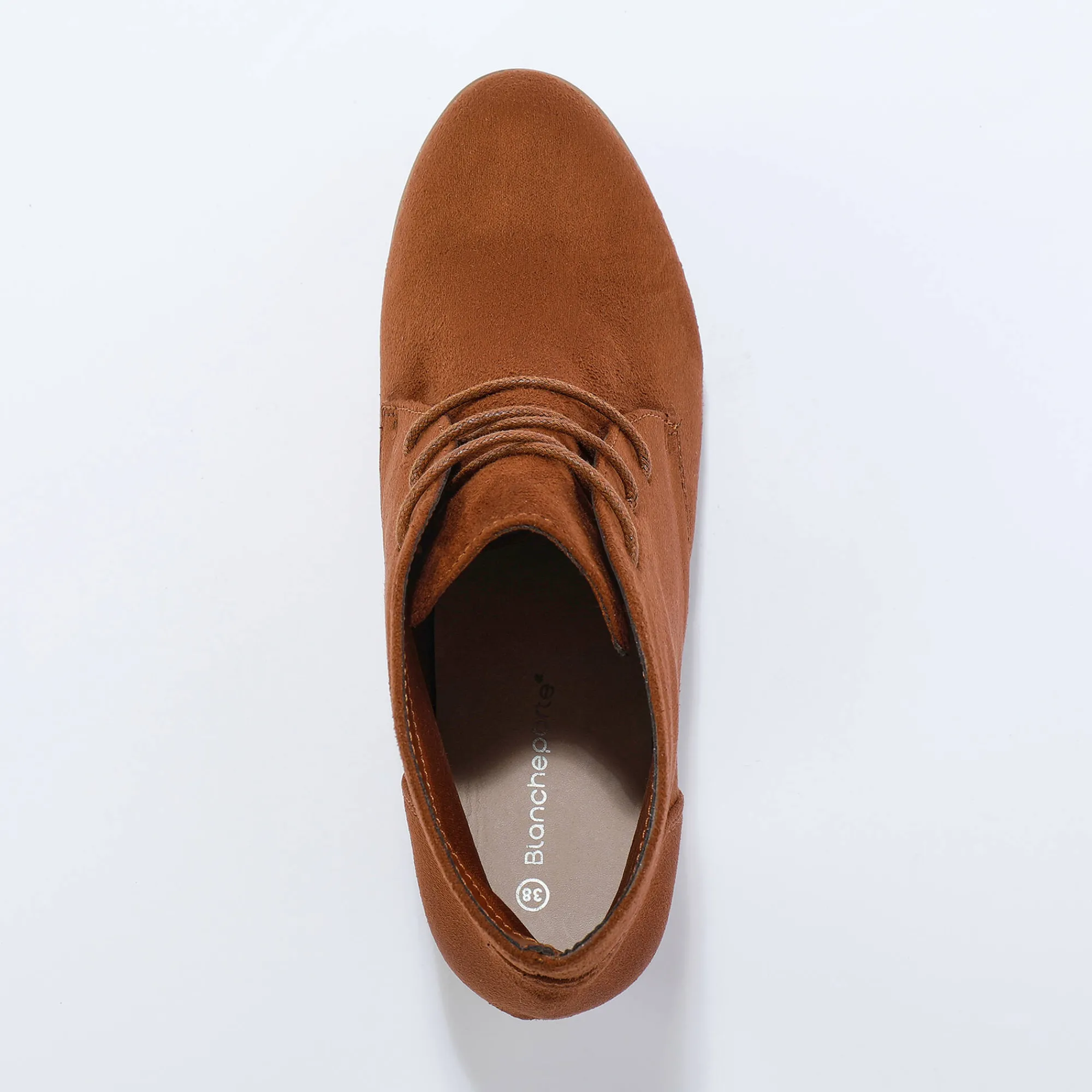 Feestelijke Schoenen|Bottines En Boots<Blancheporte Low-boots met hak in houtstijl chocolade