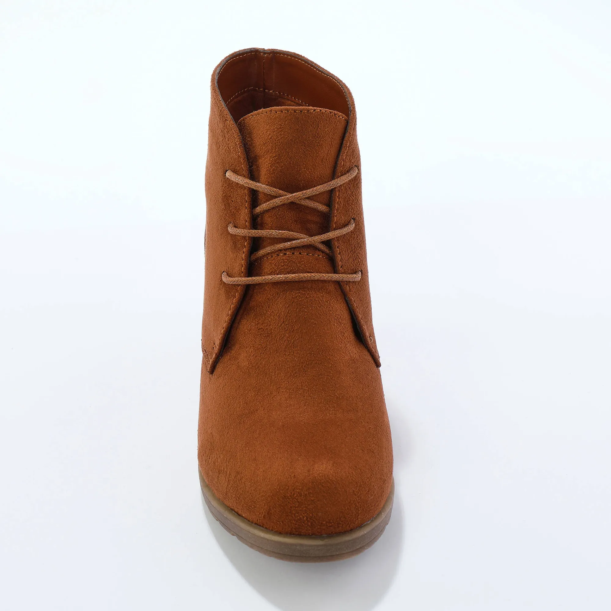 Feestelijke Schoenen|Bottines En Boots<Blancheporte Low-boots met hak in houtstijl chocolade