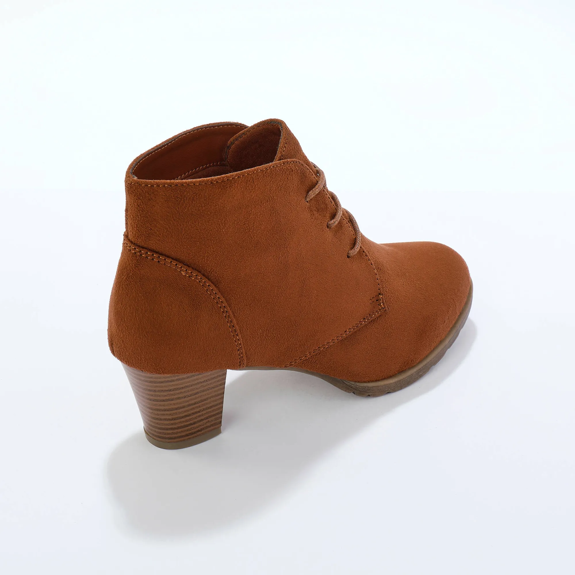 Feestelijke Schoenen|Bottines En Boots<Blancheporte Low-boots met hak in houtstijl chocolade