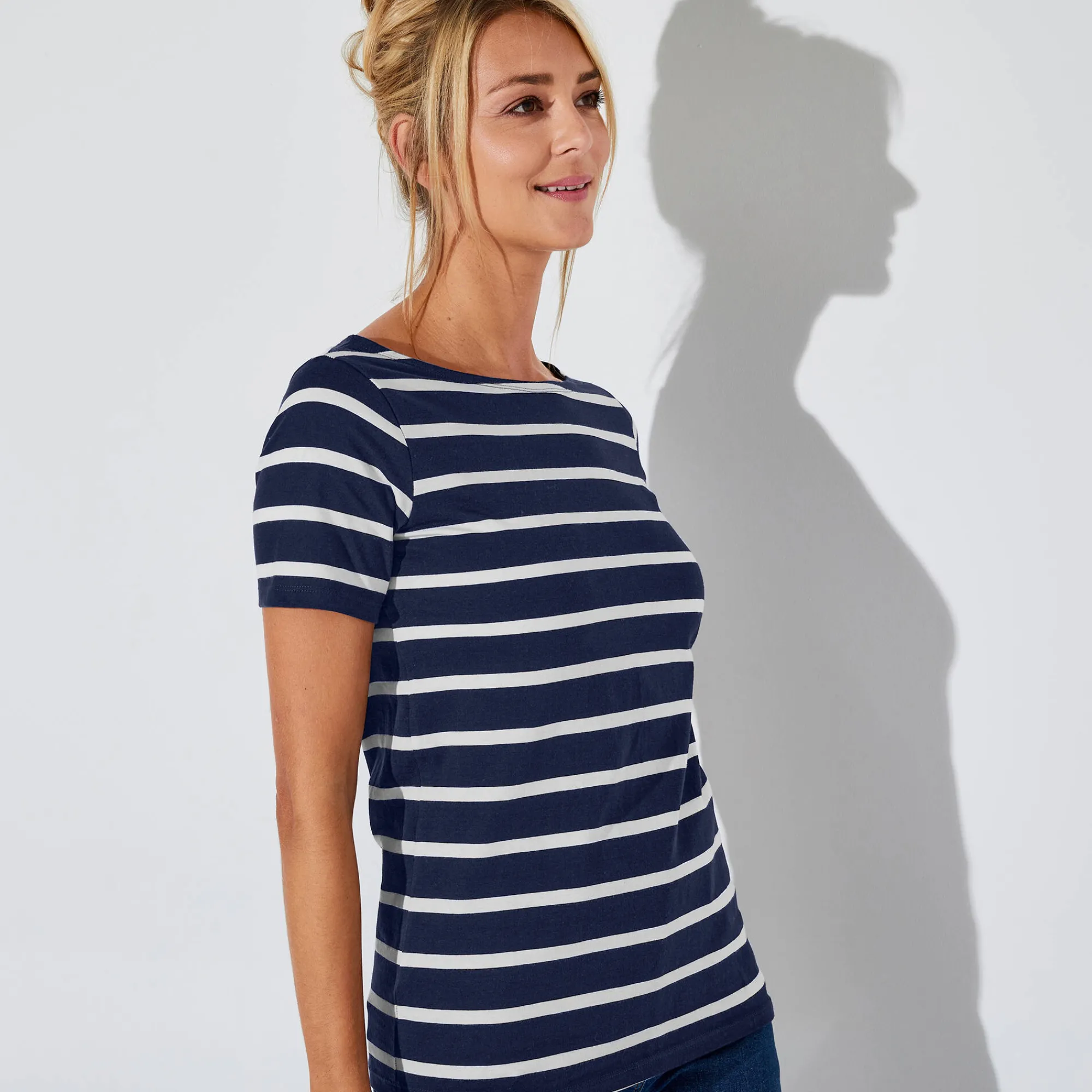 T-Shirt En Topje<Blancheporte Marineshirt, korte mouwen marine / wit