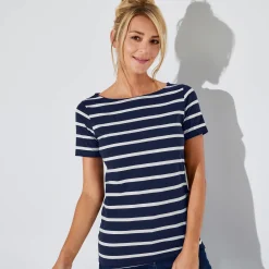 T-Shirt En Topje<Blancheporte Marineshirt, korte mouwen marine / wit