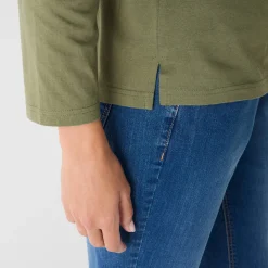 T-Shirt En Topje<Blancheporte Marineshirt met lange mouwen, geborduurd hartje in effen of luipaard kaki / chocolade